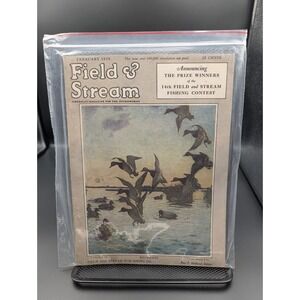 Vintage Field And Stream Magazine February 1925 Ducks Cover 14th Annual Contest